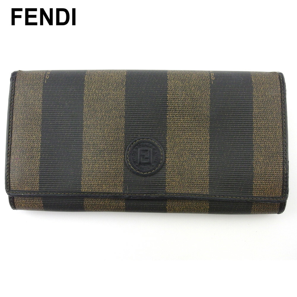 【土日BIG SALE★27％OFF引き換え証】フェンディ FENDI 長紙入れ ペカン 黒いこと ベージュ ゴールド メンズ 中古 ブランド名 ご機嫌ブランド名 ヴィンテージ