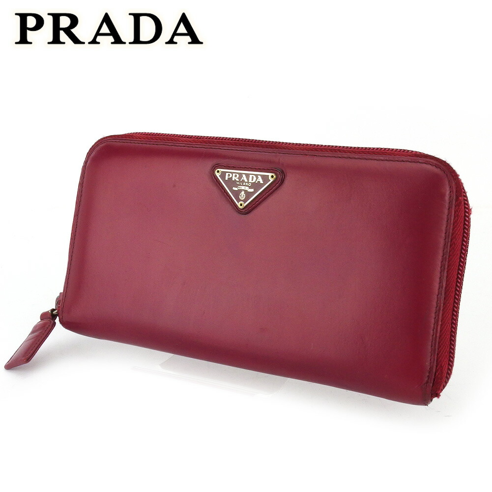 【8/10まで値下げします】PRADA ストライプ レザー長財布 PRADA 【お取り寄せ】 【並行輸入品】 プラダ 長財布 PRADA