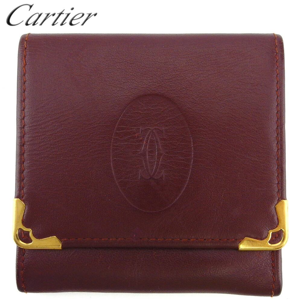 【お買い物マラソン★30％OFFクーポン】カルティエ CARTIER コインケース マストライン ボルドー ゴールド メンズ 中古 ブランド ハイブランド ヴィンテージ