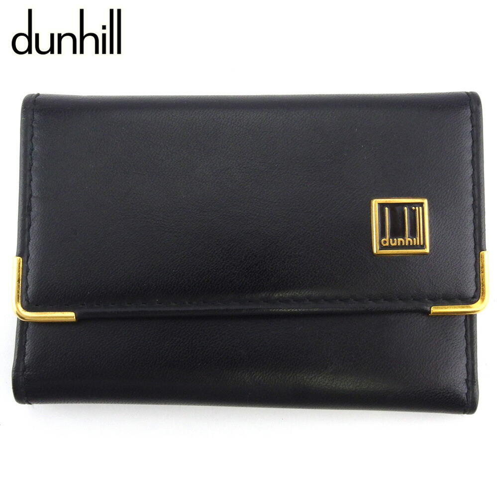 【新生活応援★29％OFFクーポン】ダンヒル Dunhill キーケース ロゴプレート ブラック ゴールド メンズ 中古 ブランド ハイブランド ヴィンテージ