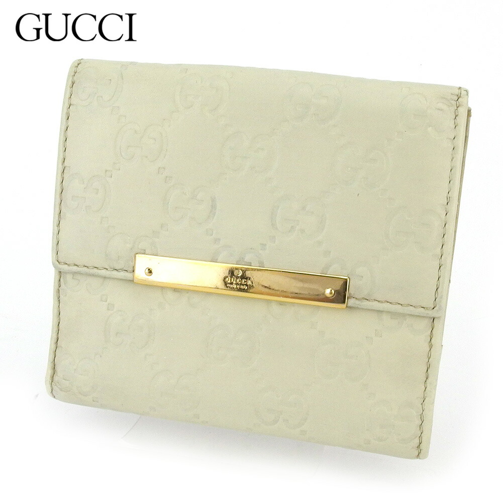【月代わりの人大売り出し★29％OFFクーポン券】グッチ GUCCI 二つ折り紙入れ グッチシマ ベージュ ゴールド系 メンズ 中古 ブランド名 ご機嫌ブランド名 ヴィンテージ