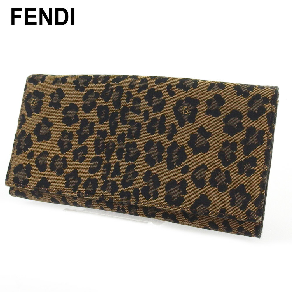 【お買い出しマラソン★30％OFF引き換え証】フェンディ FENDI 長札入れ レオパード ヒョウ ベージュ 黒いこと ゴールド メンズ 中古 ブランド名 ご機嫌ブランド名 ヴィンテージ バッグ・小物・ブランド雑貨-レディース財布