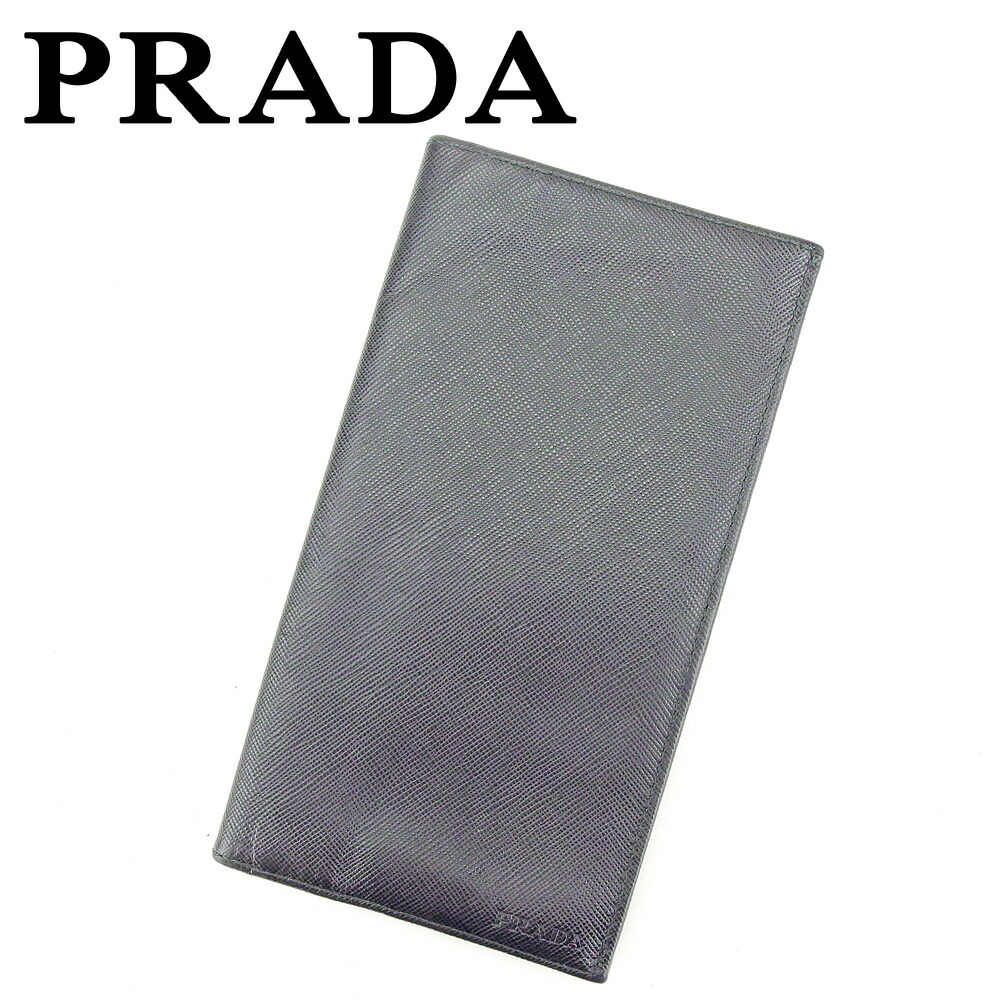 【土日BIG SALE★27％OFF引き換え証】プラダ PRADA 紙入れ ロゴタイプ 黒いこと レディース 中古 ブランド名 ご機嫌ブランド名 ヴィンテージ