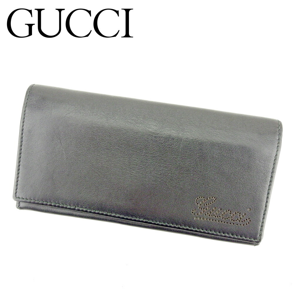 【雨季得SALE★21％OFFクーポン券】グッチ GUCCI 長紙入れ パンチングロゴ 黒いこと メンズ 中古 ブランド名 ご機嫌ブランド名 ヴィンテージ