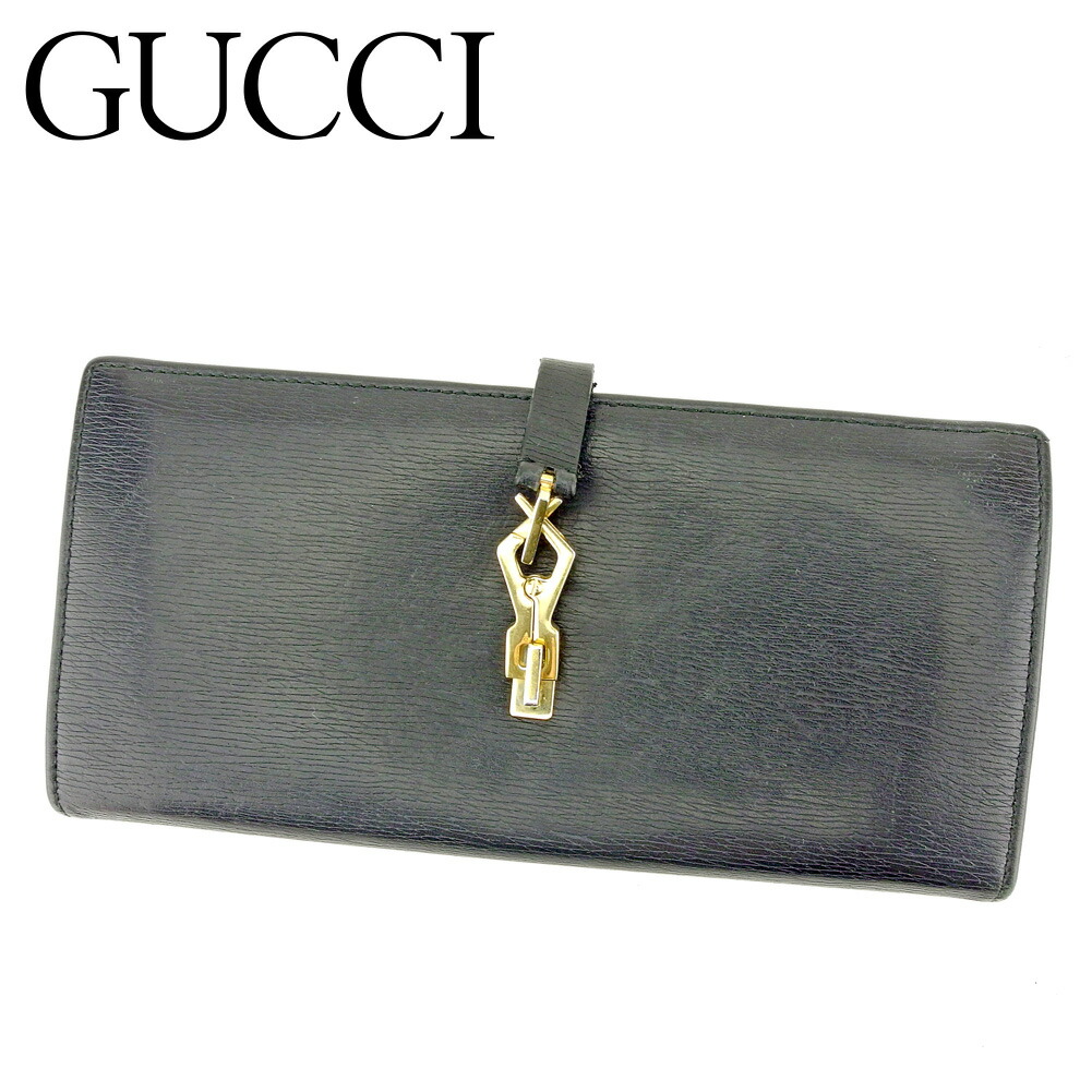 【お買い物マラソン★30％OFFクーポン】グッチ GUCCI 長財布 カンデンスキー ブラック ゴールド メンズ 中古 ブランド ハイブランド ヴィンテージ