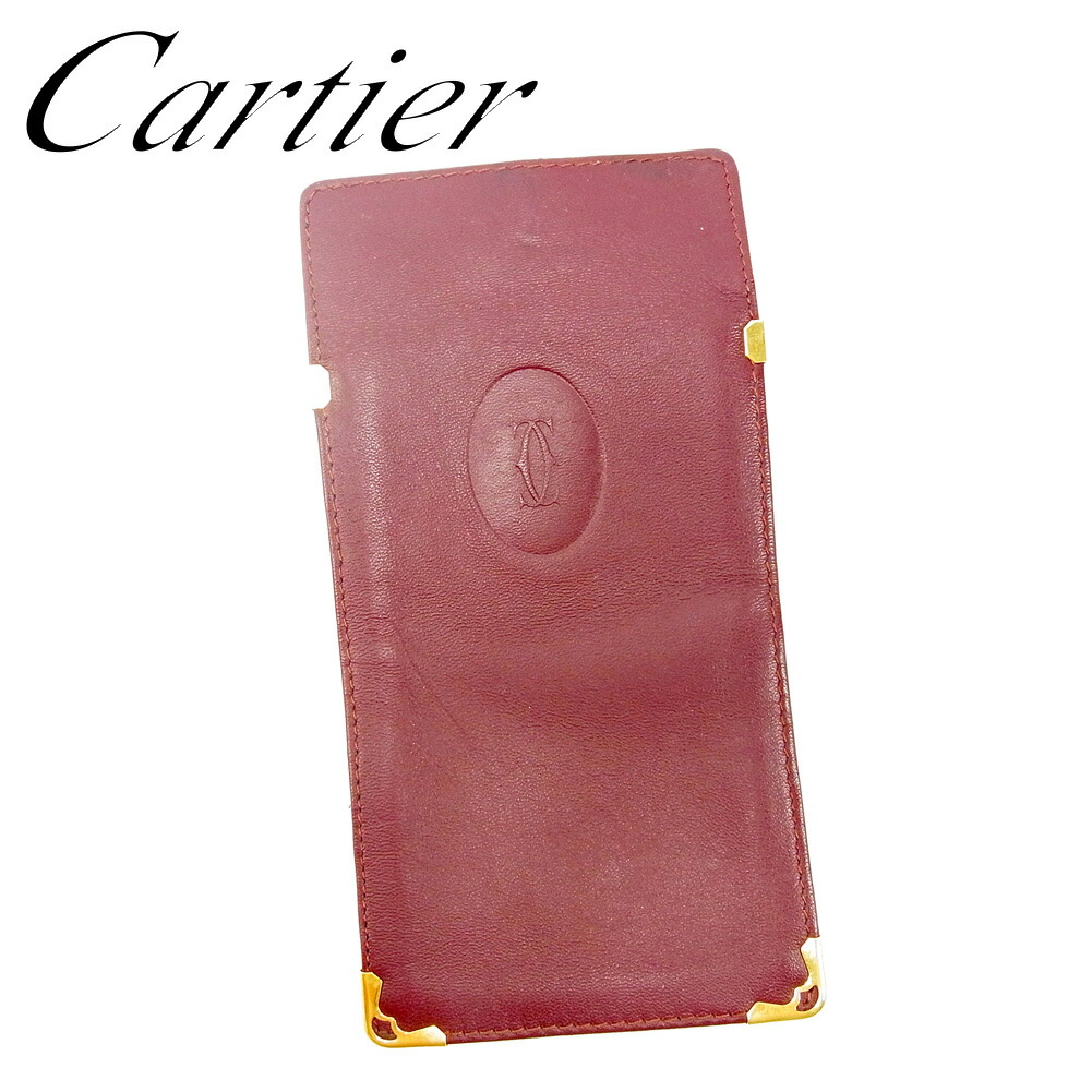 【月入れ替わり大売り出し★29％OFFクーポン券】カルティエ CARTIER 眼鏡容れもの 船檣伝達ルート ボルドーワイン メンズ 中古 ブランド名 御機嫌ブランド名 ヴィンテージ