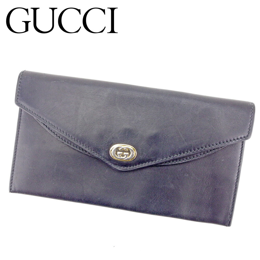 【雨季得SALE★21％OFFクーポン券】グッチ GUCCI 長紙入れ ダブルＧ インターロッキングG 黒いこと しろがね色 ゴールド レディース 中古 ブランド名 ご機嫌ブランド名 ヴィンテージ