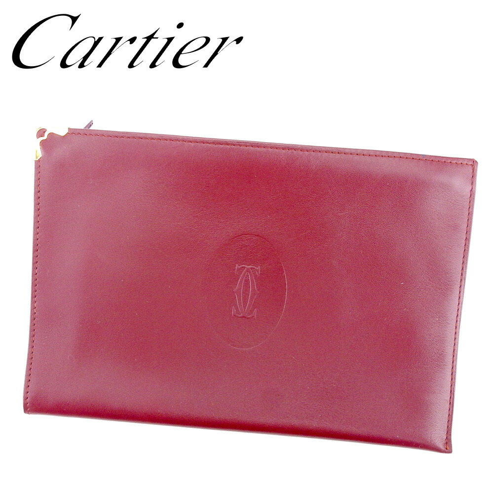 【月代わりの人大売り出し★29％OFFクーポン券】カルティエ CARTIER 合切袋 船檣伝達ルート ボルドーワイン レディース 中古 ブランド名 ご機嫌ブランド名 ヴィンテージ