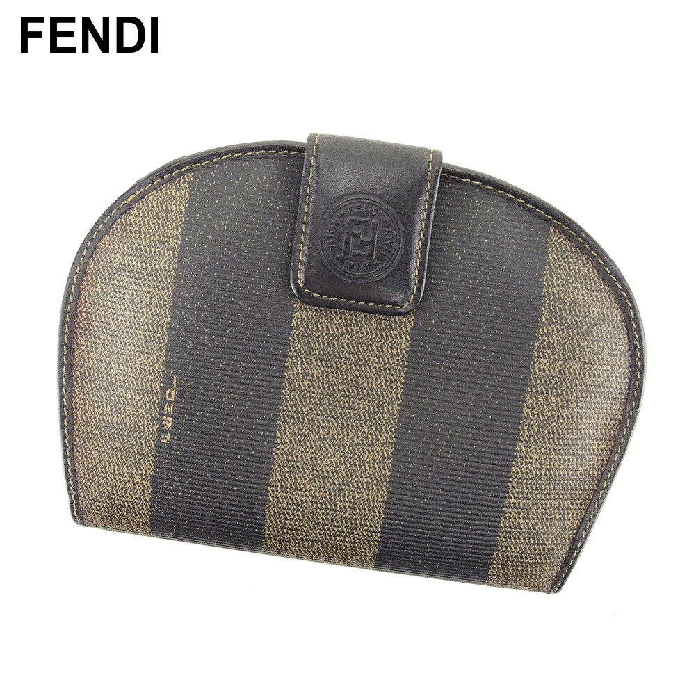 【月代わりの人大売り出し★29％OFFクーポン券】フェンディ FENDI 二つ折り紙入れ ペカン 黒いこと ベージュ メンズ 中古 ブランド名 ご機嫌ブランド名 ヴィンテージ
