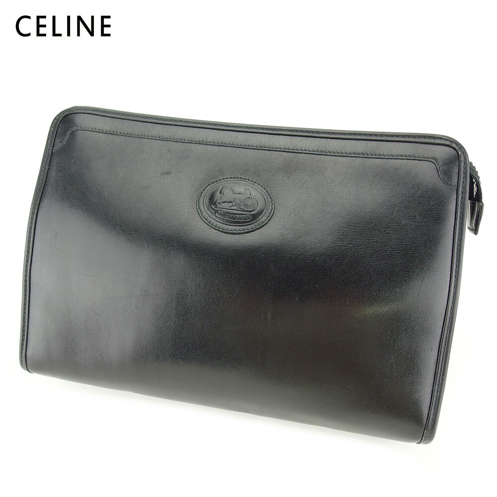 【お買い物マラソン★30％OFFクーポン】セリーヌ CELINE クラッチバッグ ブラック メンズ 中古 ブランド ハイブランド ヴィンテージ｜ブランドデポ