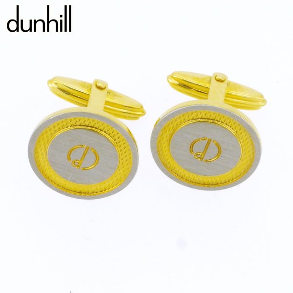 【百貨店SALE★最大限度50％OFF】ダン吸血鬼 Dunhill 折り返し d目じるし ラウンド スウィヴル式 しろがね色 ゴールド メンズ 中古 ブランド名 御機嫌ブランド名 ヴィンテージ