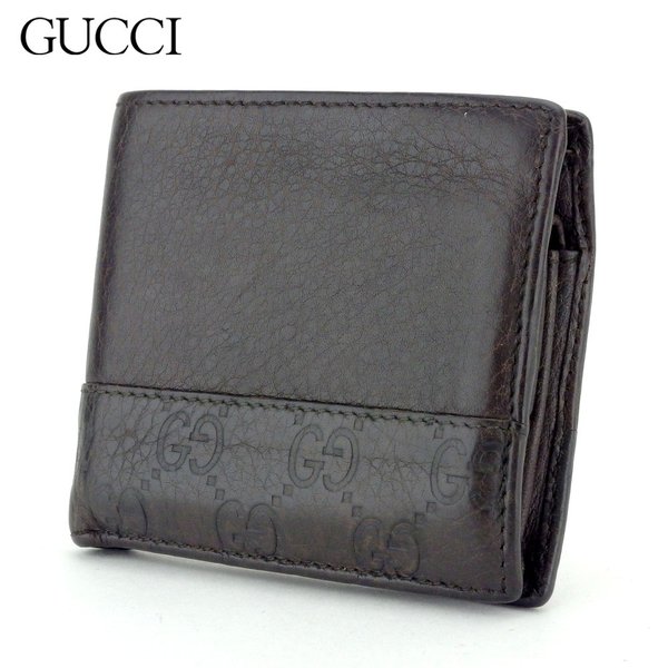 【新生活応援★29％OFFクーポン】グッチ GUCCI 二つ折り財布 グッチシマ ブラウン レディース 中古 ブランド ハイブランド ヴィンテージ