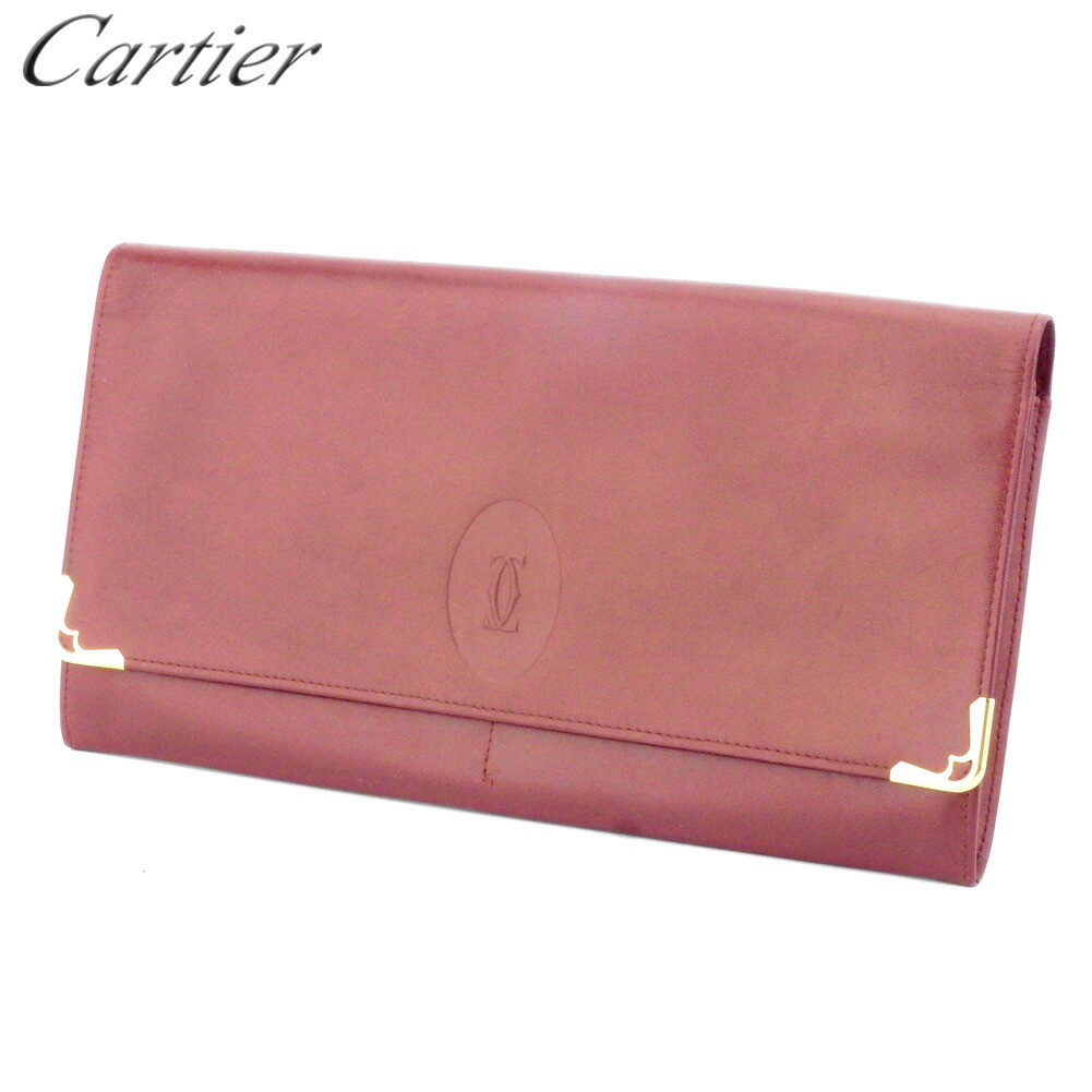 【お買い物マラソン★30%OFFクーポン】カルティエ CARTIER クラッチバッグ マストライン ボルドー ゴールド レディース 中古 ブランド ハイブランド ヴィンテージ|ブランドデポ