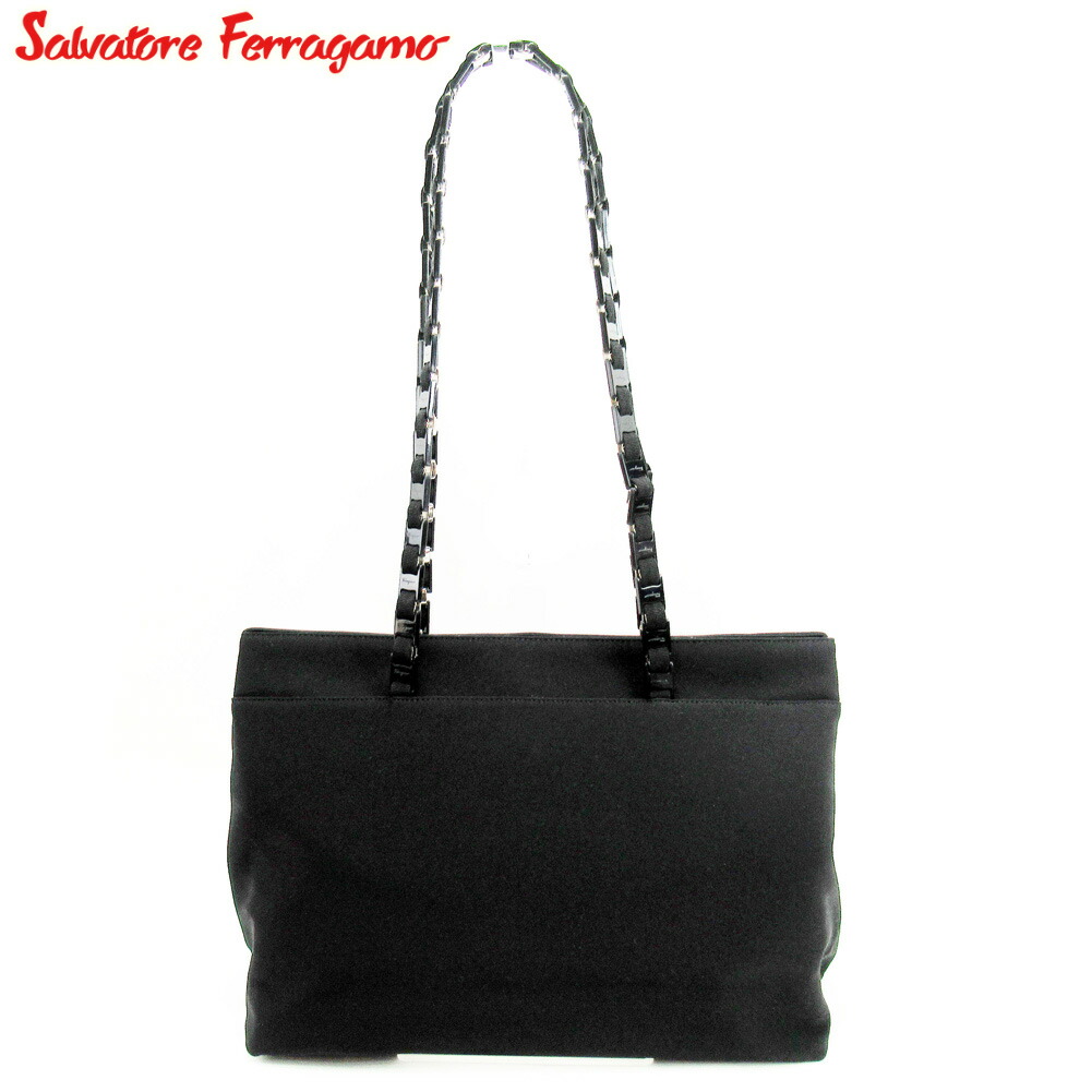 【お買い物マラソン★30％OFFクーポン】サルヴァトーレフェラガモ Salvatore Ferragamo トートバッグ ヴァラ金具 ブラック メンズ 中古 ブランド ハイブランド ヴィンテージ