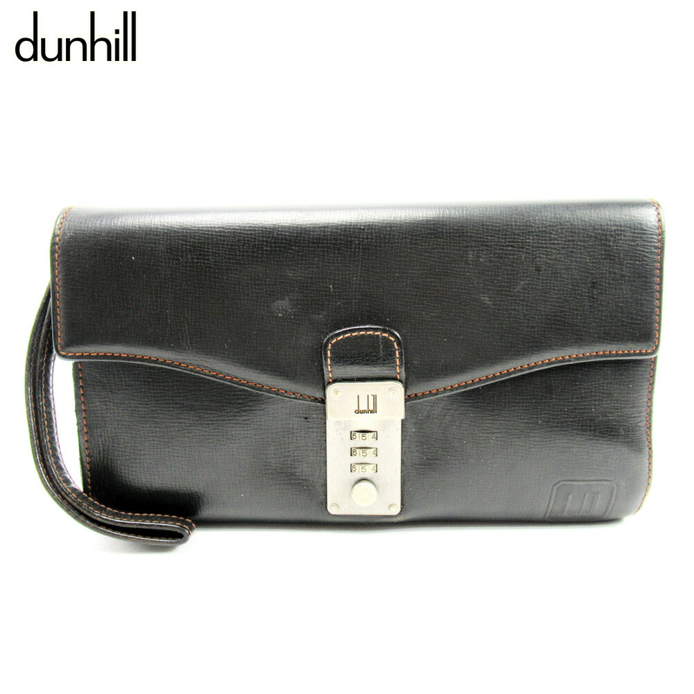 【お買い物マラソン★30%OFFクーポン】ダンヒル Dunhill クラッチバッグ ブラック メンズ 中古 ブランド ハイブランド ヴィンテージ