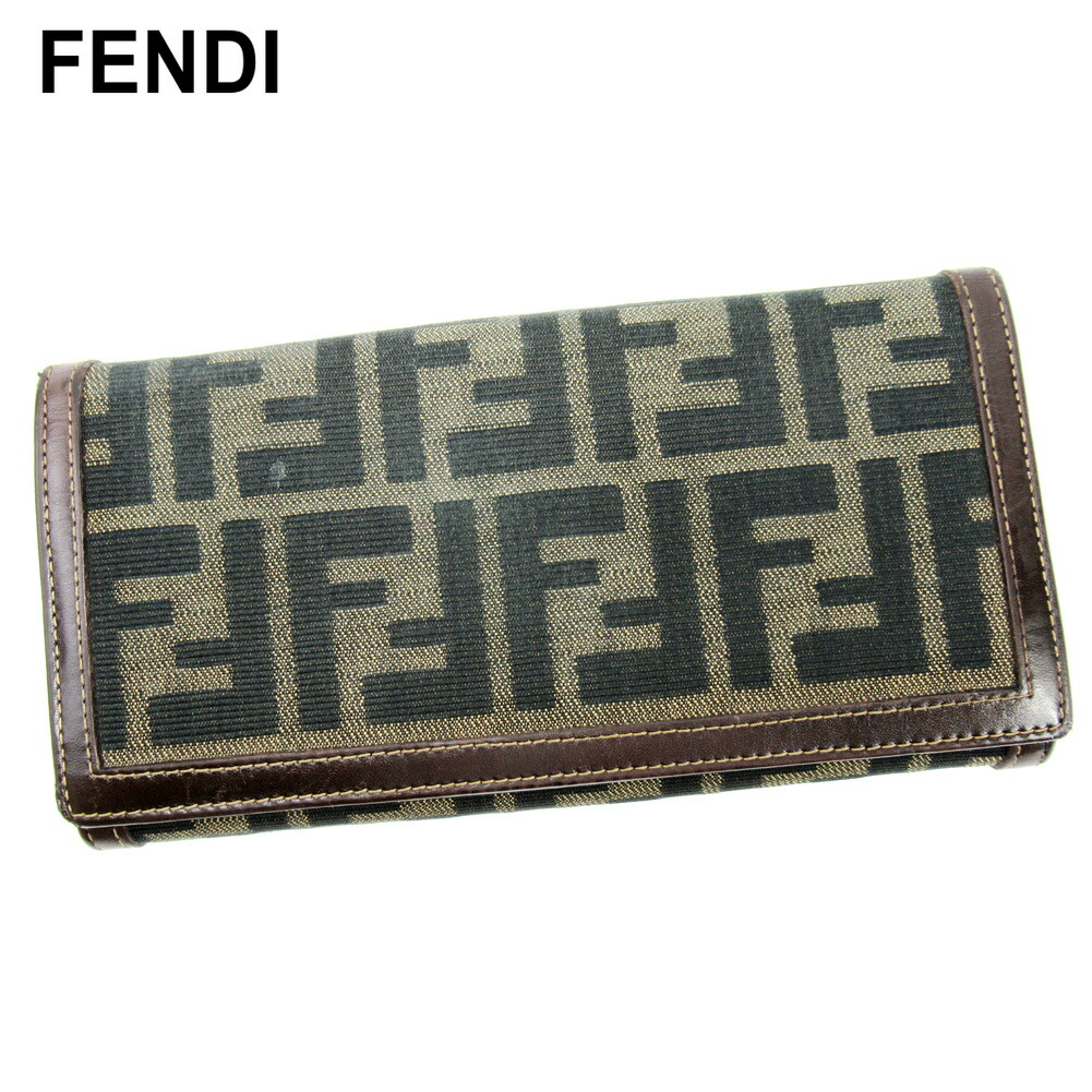 【お買い物マラソン★30％OFFクーポン】フェンディ FENDI 長財布 ズッカ ベージュ ブラウン ブラック メンズ 中古 ブランド ハイブランド ヴィンテージ 13,079円