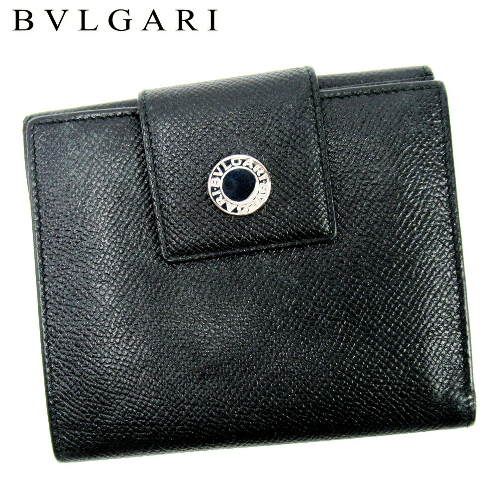 【お買い物マラソン★30％OFFクーポン】ブルガリ BVLGARI 二つ折り財布 ブルガリブルガリ ブラック レディース 中古 ブランド ハイブランド ヴィンテージ