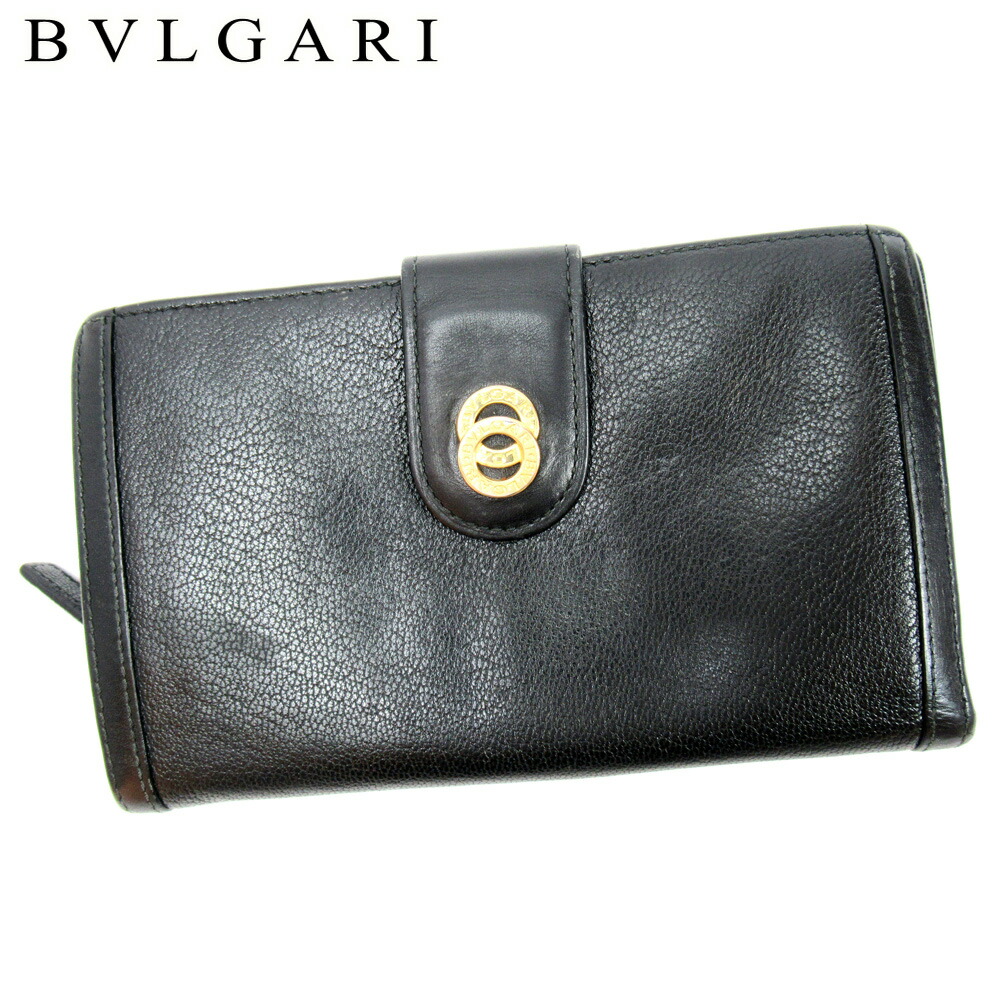 【お買い出しマラソン★30％OFF引き換え証】ブル小峡谷 BVLGARI 長札入れ ドッピオトンド 黒いこと メンズ 中古 ブランド名 ご機嫌ブランド名 ヴィンテージ 財布・ケース-バッグ・小物・ブランド雑貨-レディース財布