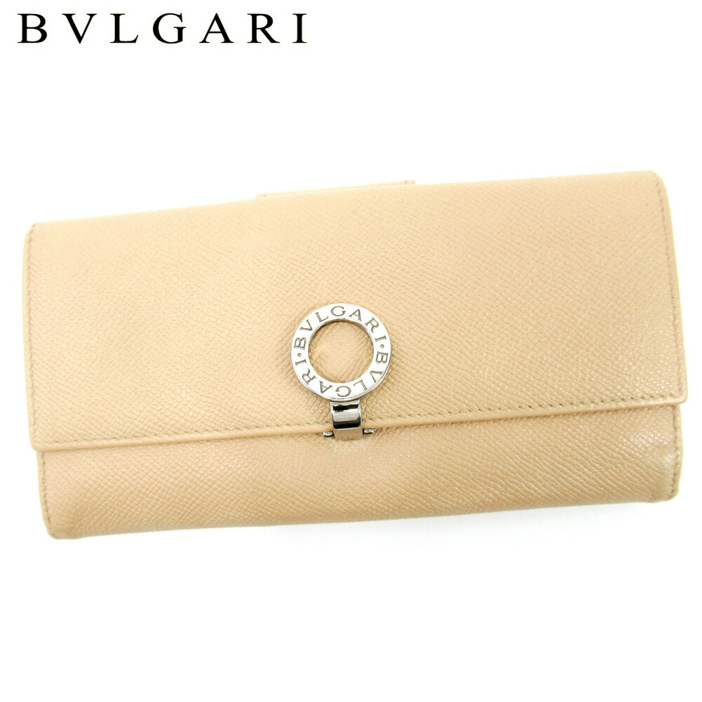 【お買い物マラソン★30％OFFクーポン】ブルガリ BVLGARI 長財布 ブルガリブルガリ ベージュ メンズ 中古 ブランド ハイブランド ヴィンテージ