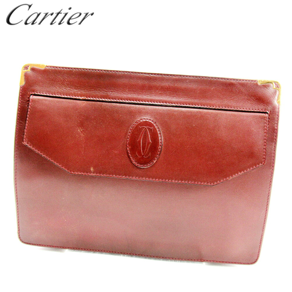 【お買い物マラソン★30%OFFクーポン】カルティエ CARTIER クラッチバッグ マストライン ボルドー メンズ 中古 ブランド ハイブランド ヴィンテージ