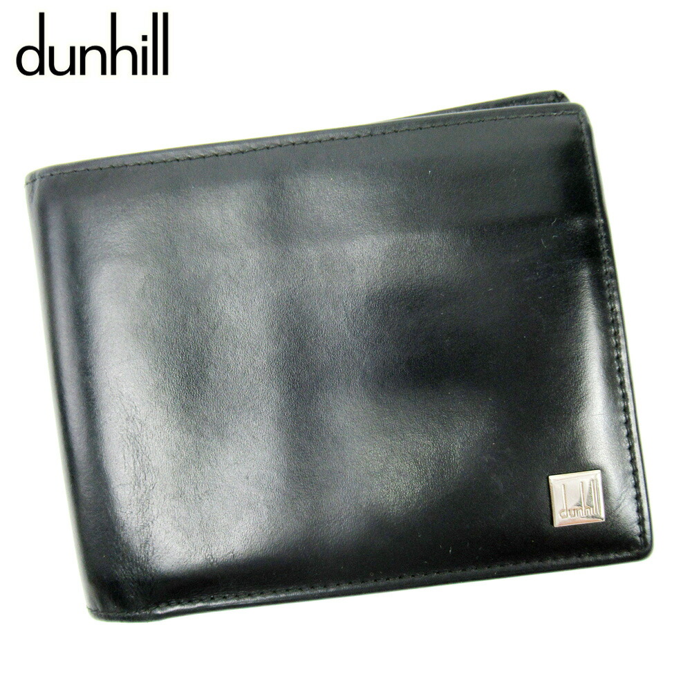 【月代わりの人大売り出し★29％OFFクーポン券】ダン吸血鬼 Dunhill 紙入れ ロゴタイプ一皿 黒いこと レディース 中古 ブランド名 ご機嫌ブランド名 ヴィンテージ