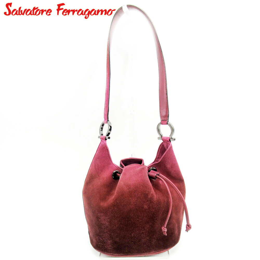 【週日制限事項SALE★24％OFF引き換え証】サルヴァトーレフェラガモ Salvatore Ferragamo ショルダーバッグ ガンチーニ パープル メンズ 中古 ブランド名 御機嫌ブランド名 ヴィンテージ