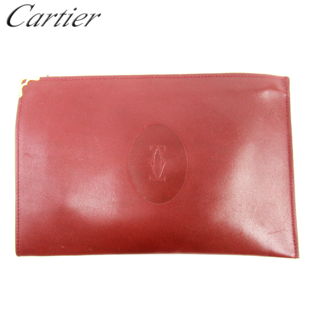 【Fashion Special Fair★24％OFFクーポン】カルティエ CARTIER ポーチ マストライン ボルドー メンズ 中古 ブランド ハイブランド ヴィンテージ