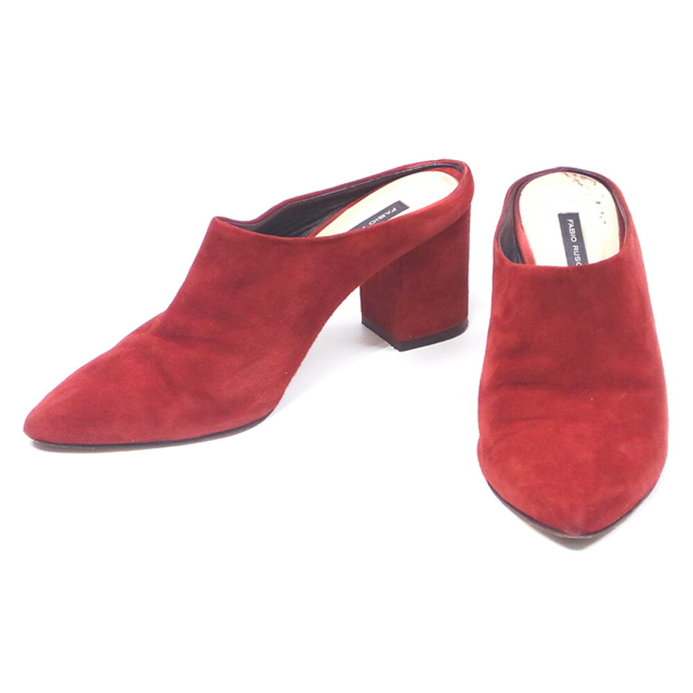 【雨季得SALE★21％OFF引き換え証】ファビオルスコーニ FABIO RUSCONI パンプス 下駄 ♯37 赤いこと レディース 中古 ブランド名 御機嫌ブランド名 ヴィンテージ