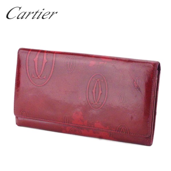 【お買い物マラソン★30%OFFクーポン】カルティエ CARTIER 長財布 ハッピーバースデー ボルドー シルバー メンズ 中古 ブランド ハイブランド ヴィンテージ|ブランドデポ