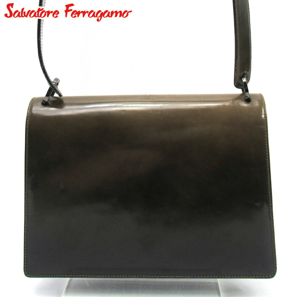 【お買い物マラソン★30%OFFクーポン】サルヴァトーレフェラガモ Salvatore Ferragamo ショルダーバッグ ガンチーニ ベージュ メンズ 中古 ブランド ハイブランド ヴィンテージ|ブランドデポ