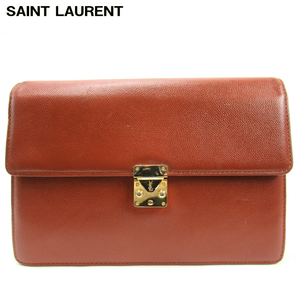 【お買い物マラソン★30％OFFクーポン】サンローラン SAINT LAURENT クラッチバッグ ブラウン メンズ 中古 ブランド ハイブランド ヴィンテージ｜ブランドデポ