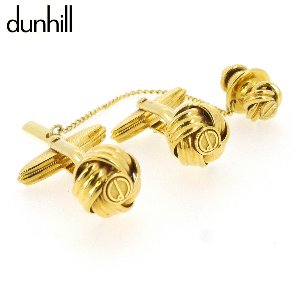 【雨季得SALE★21％OFF引き換え証】ダン吸血鬼 Dunhill 折り返し 2個条仕掛ける d目じるし カフリンクス ゴールド メンズ 中古 ブランド名 御機嫌ブランド名 ヴィンテージ