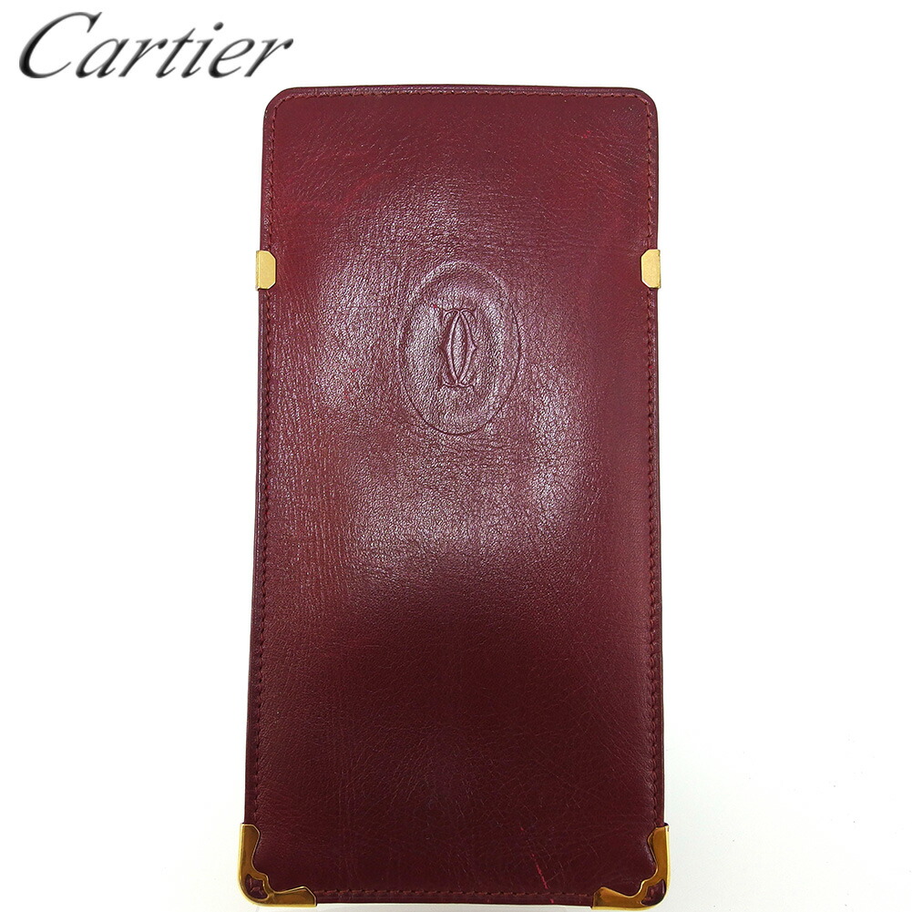 【雨季得SALE★21％OFF引き換え証】カルティエ CARTIER 眼鏡入れもの 帆柱生産ライン ボルドーワイン ゴールド メンズ 中古 ブランド名 御機嫌ブランド名 ヴィンテージ