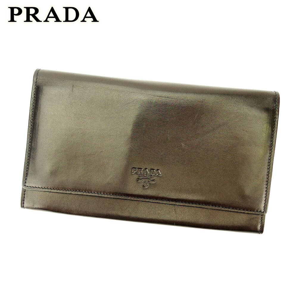 【お買い物マラソン★30％OFFクーポン】プラダ PRADA 長財布 ロゴ ブラック メンズ 中古 ブランド ハイブランド ヴィンテージ