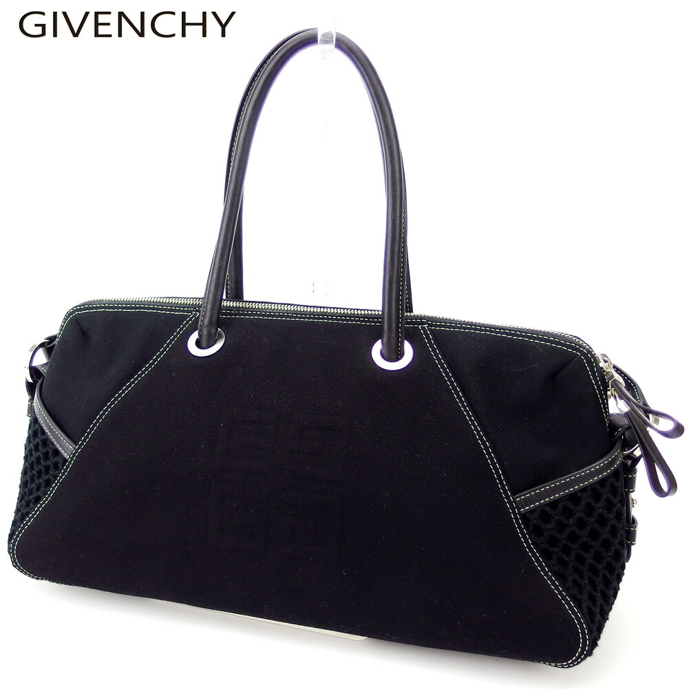 【新生活応援★29％OFFクーポン】ジバンシィ GIVENCHY ショルダーバッグ 4Gロゴマーク ブラック シルバー メンズ 中古 ブランド ハイブランド ヴィンテージ