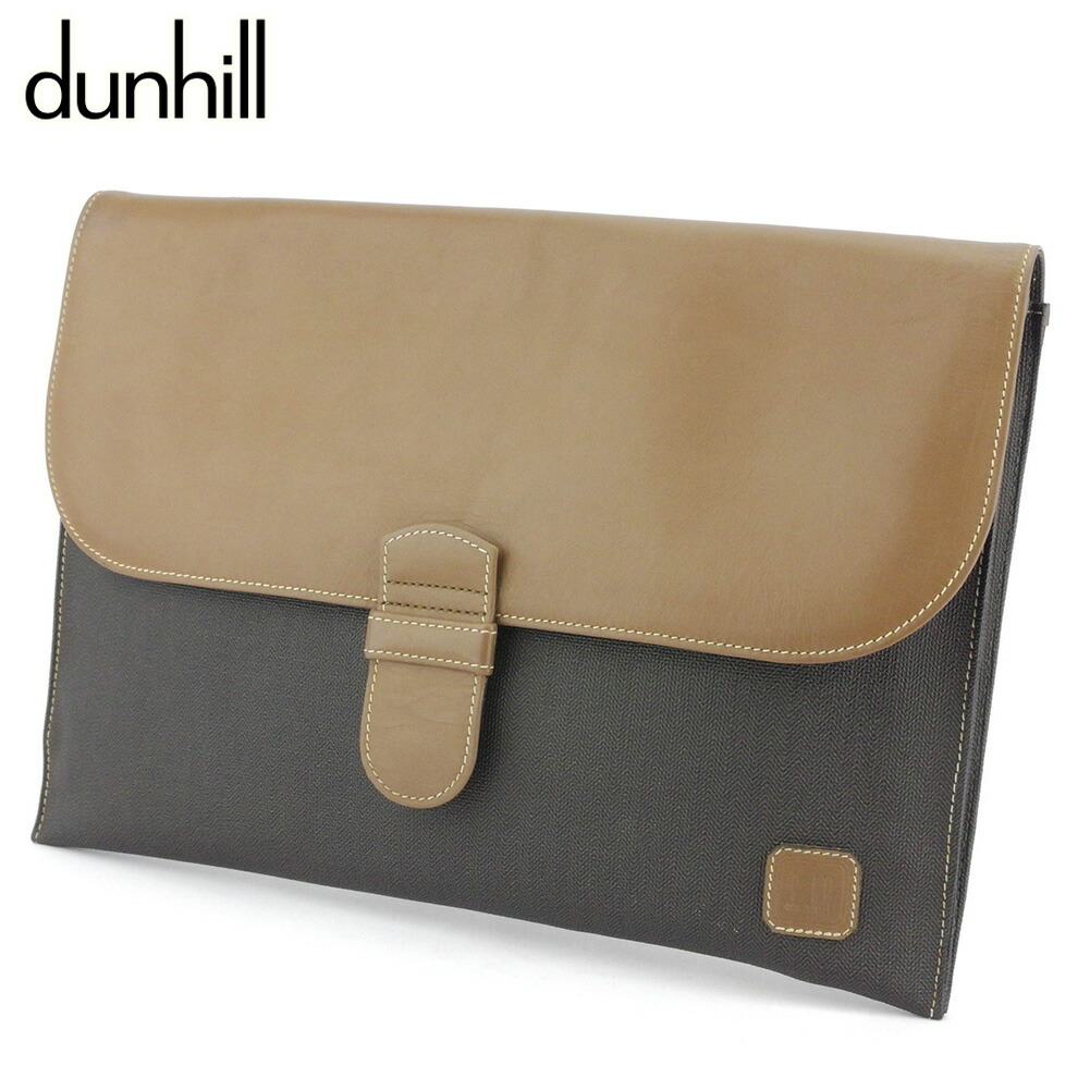 【お買い物マラソン★30％OFFクーポン】ダンヒル Dunhill ビジネスバッグ ヘリンボーン ブラック ブラウン メンズ 中古 ブランド ハイブランド ヴィンテージ｜ブランドデポ