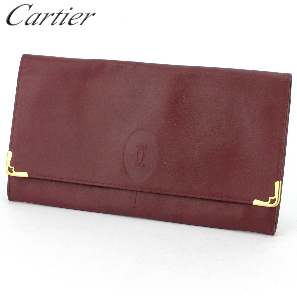 【百貨店SALE★最大限度50％OFF】カルティエ CARTIER クラッチペダル御徒面子 帆檣伝達ルート ボルドーワイン ゴールド メンズ 中古 ブランド名 ご機嫌ブランド名 ヴィンテージ