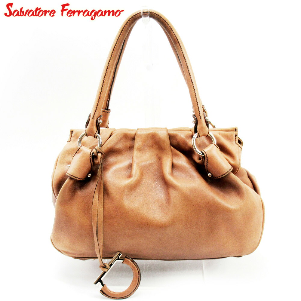 【新生活応援★29％OFFクーポン】サルヴァトーレフェラガモ Salvatore Ferragamo ハンドバッグ ガンチーニ ブラウン メンズ 中古 ブランド ハイブランド ヴィンテージ