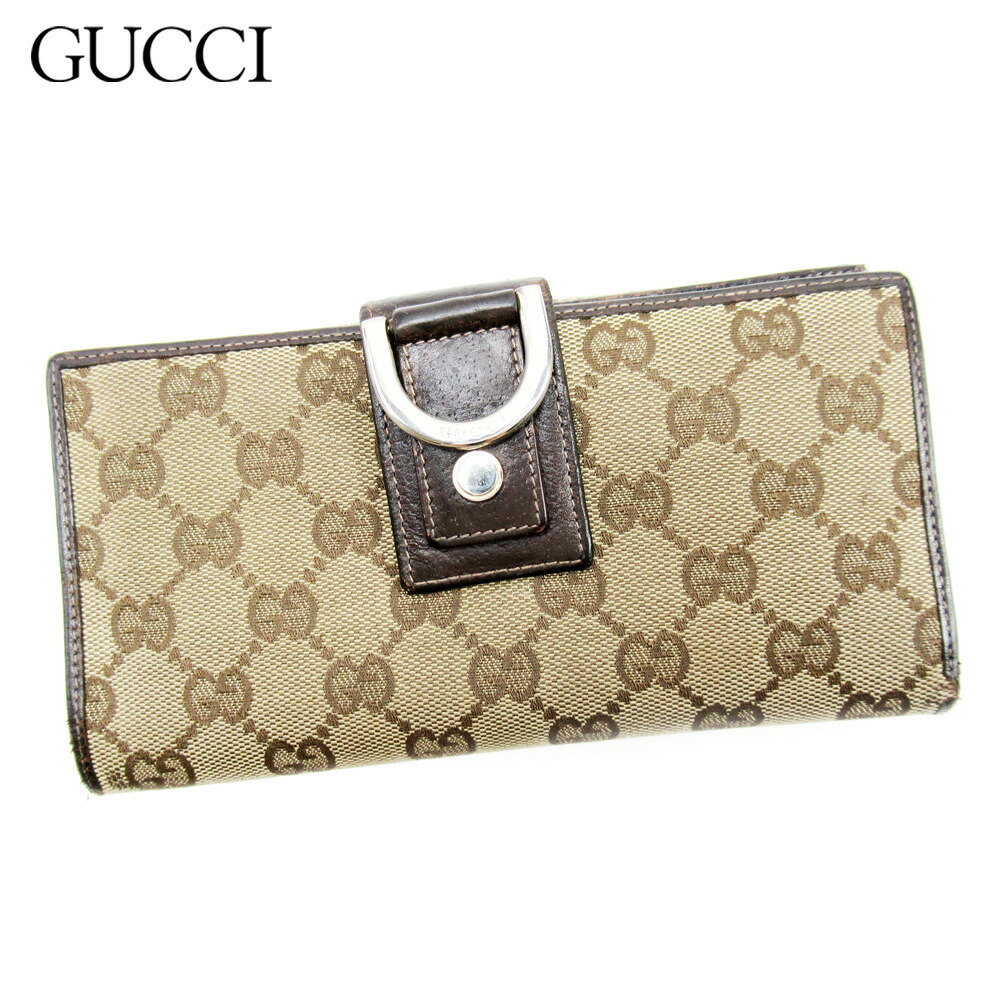 【月代わりの人大売り出し★29％OFFクーポン券】グッチ GUCCI 長紙入れ GG柄 赤銅色 ベージュ メンズ 中古 ブランド名 ご機嫌ブランド名 ヴィンテージ