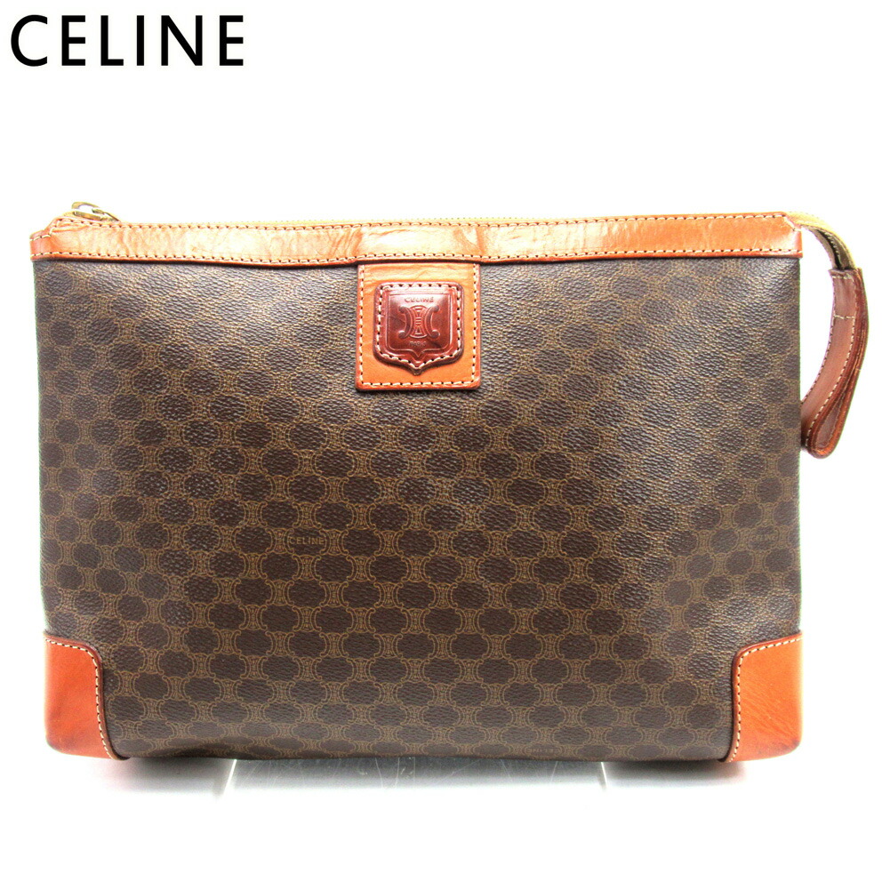 【お買い物マラソン★30%OFFクーポン】セリーヌ CELINE クラッチバッグ マカダム ブラウン レディース 中古 ブランド ハイブランド ヴィンテージ|ブランドデポ