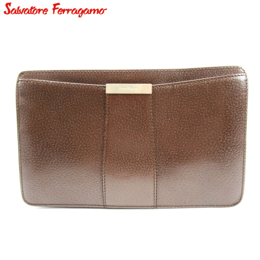 【百貨店SALE★最大限度50％OFF】サルヴァトーレフェラガモ Salvatore Ferragamo クラッチペダル御徒面子 赤銅色 レディース 中古 ブランド名 ご機嫌ブランド名 ヴィンテージ