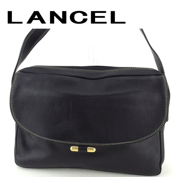 【雨季得SALE★21％OFFクーポン券】幽客独居室 LANCEL ショルダーバッグ L目じるし 黒いこと ゴールド レディース 中古 ブランド名 ご機嫌ブランド名 ヴィンテージ