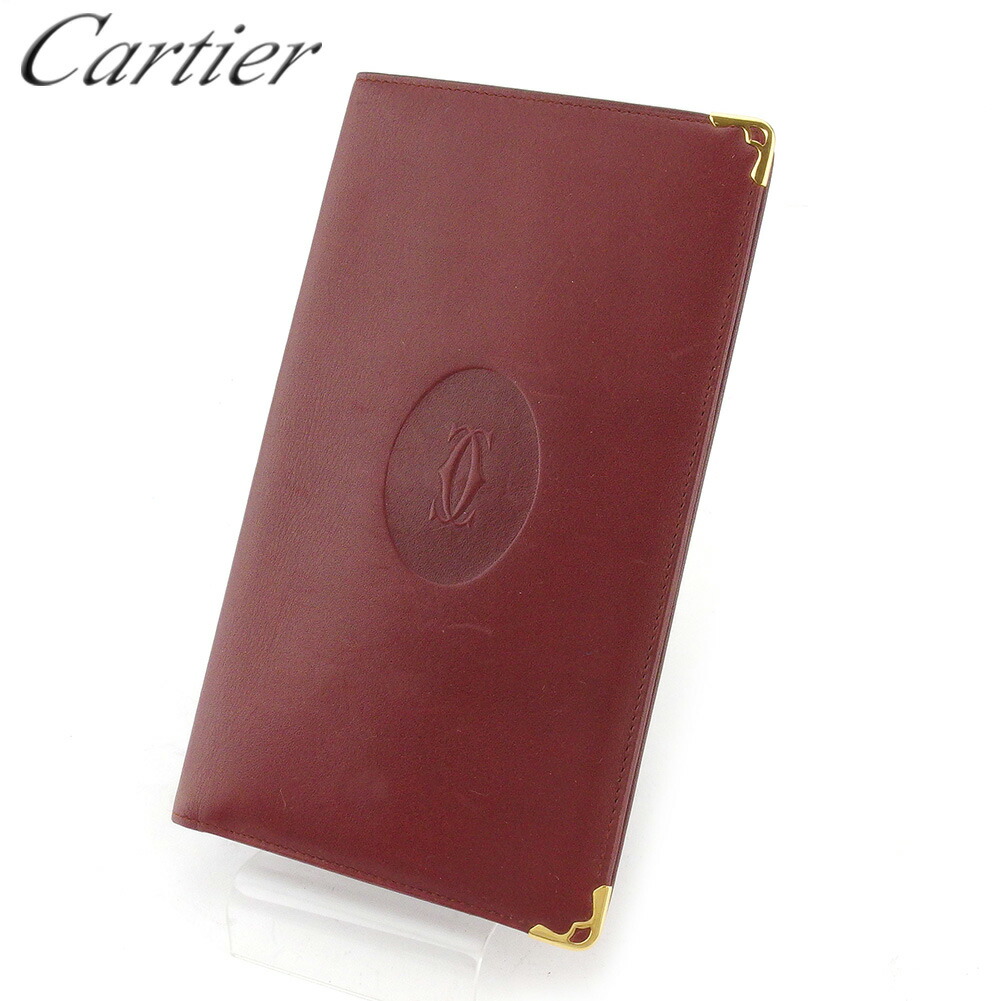 【月代わりの人大売り出し★29％OFFクーポン券】カルティエ CARTIER 紙入れ 船檣伝達ルート ボルドーワイン ゴールド メンズ 中古 ブランド名 ご機嫌ブランド名 ヴィンテージ