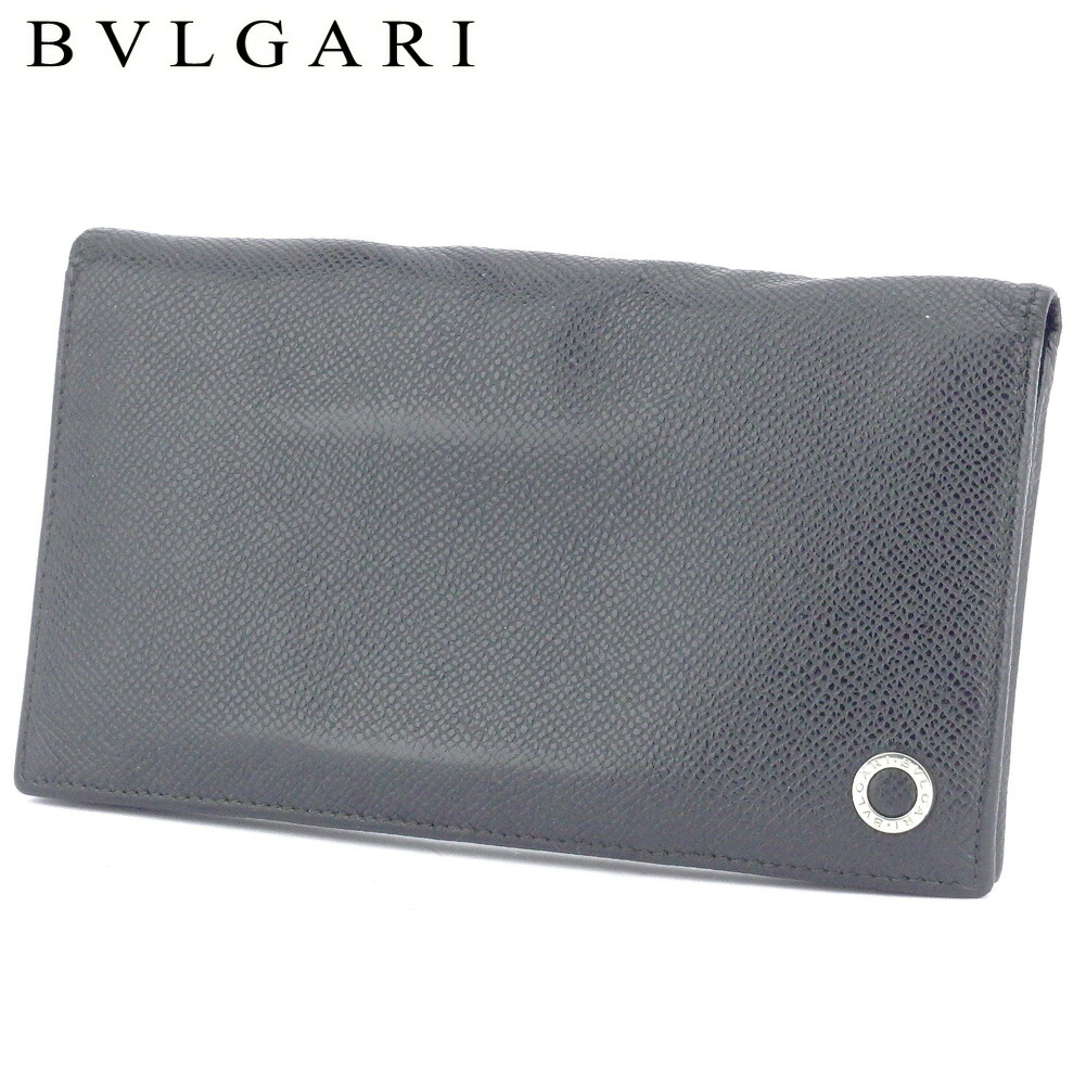 【お買い物マラソン★30％OFFクーポン】ブルガリ BVLGARI 長財布 ブルガリブルガリマン ブラック シルバー メンズ 中古 ブランド ハイブランド ヴィンテージ
