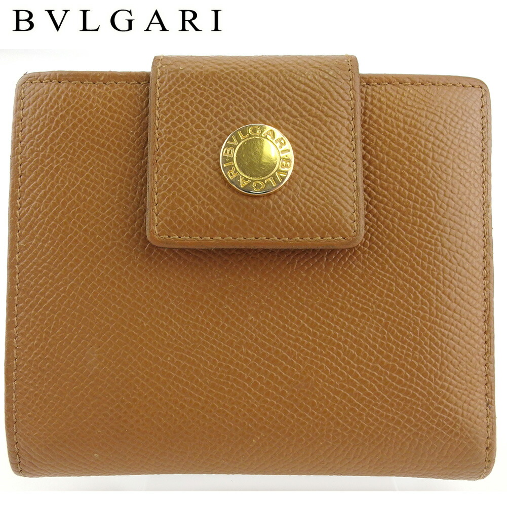 【お買い出しマラソン★30％OFF引き換え証】ブル小峡谷 BVLGARI 二つ折り札入れ ロゴタイプ名取り草 赤銅色 ゴールド メンズ 中古 ブランド名 ご機嫌ブランド名 ヴィンテージ バッグ・小物・ブランド雑貨-財布・ケース-レディース財布
