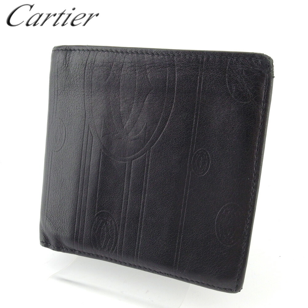 【お買い物マラソン★30％OFFクーポン】カルティエ CARTIER 二つ折り財布 ハッピーバースデー ブラック メンズ 中古 ブランド ハイブランド ヴィンテージ｜ブランドデポ
