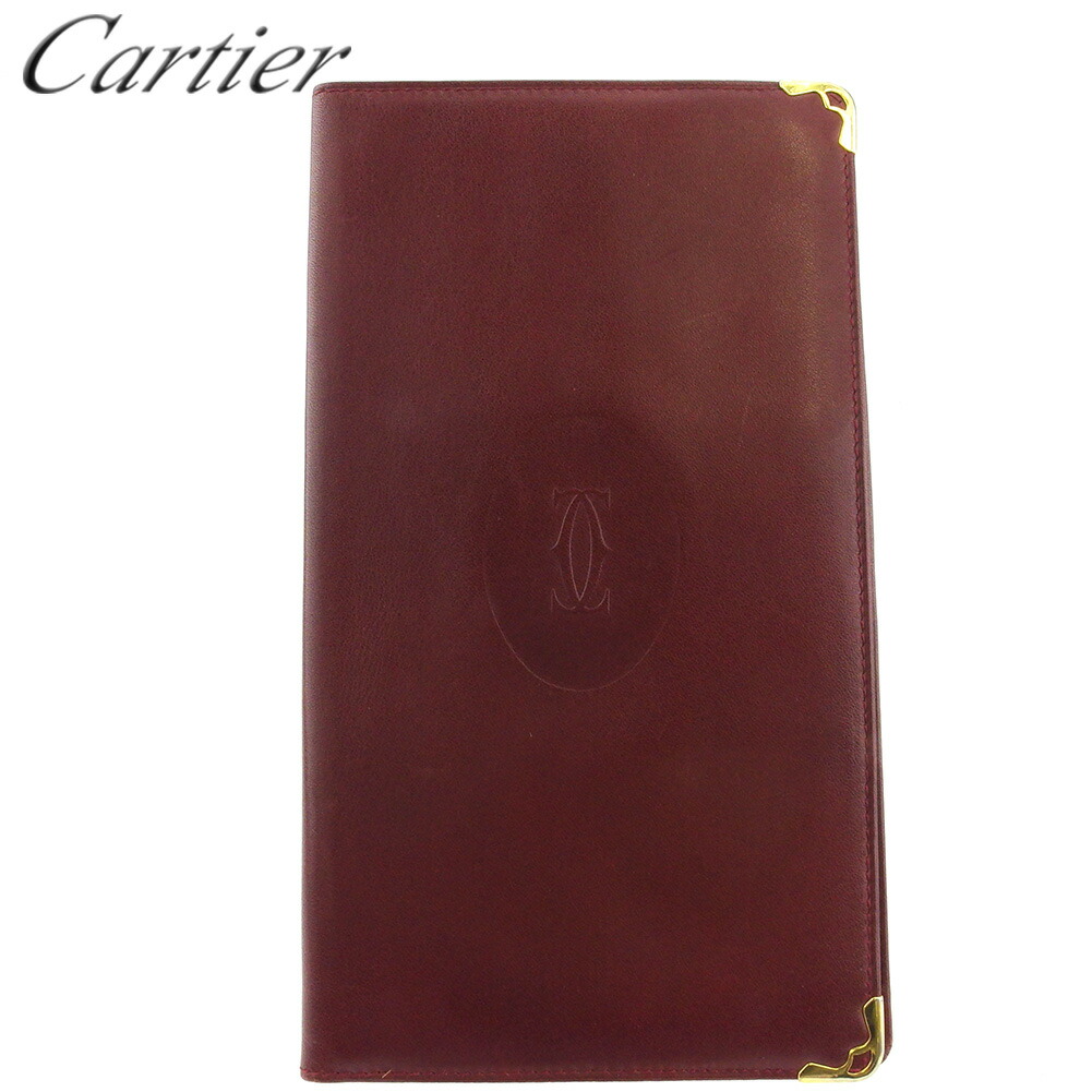 【Fashion Special Fair★24％OFFクーポン】カルティエ CARTIER 札入れ マストライン ボルドー ゴールド メンズ 中古 ブランド ハイブランド ヴィンテージ