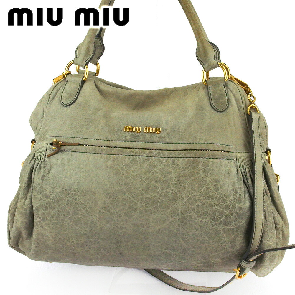 miu miu 激レア入手困難 90s ボディバッグ カーキ body bag 043156_3.jpg
