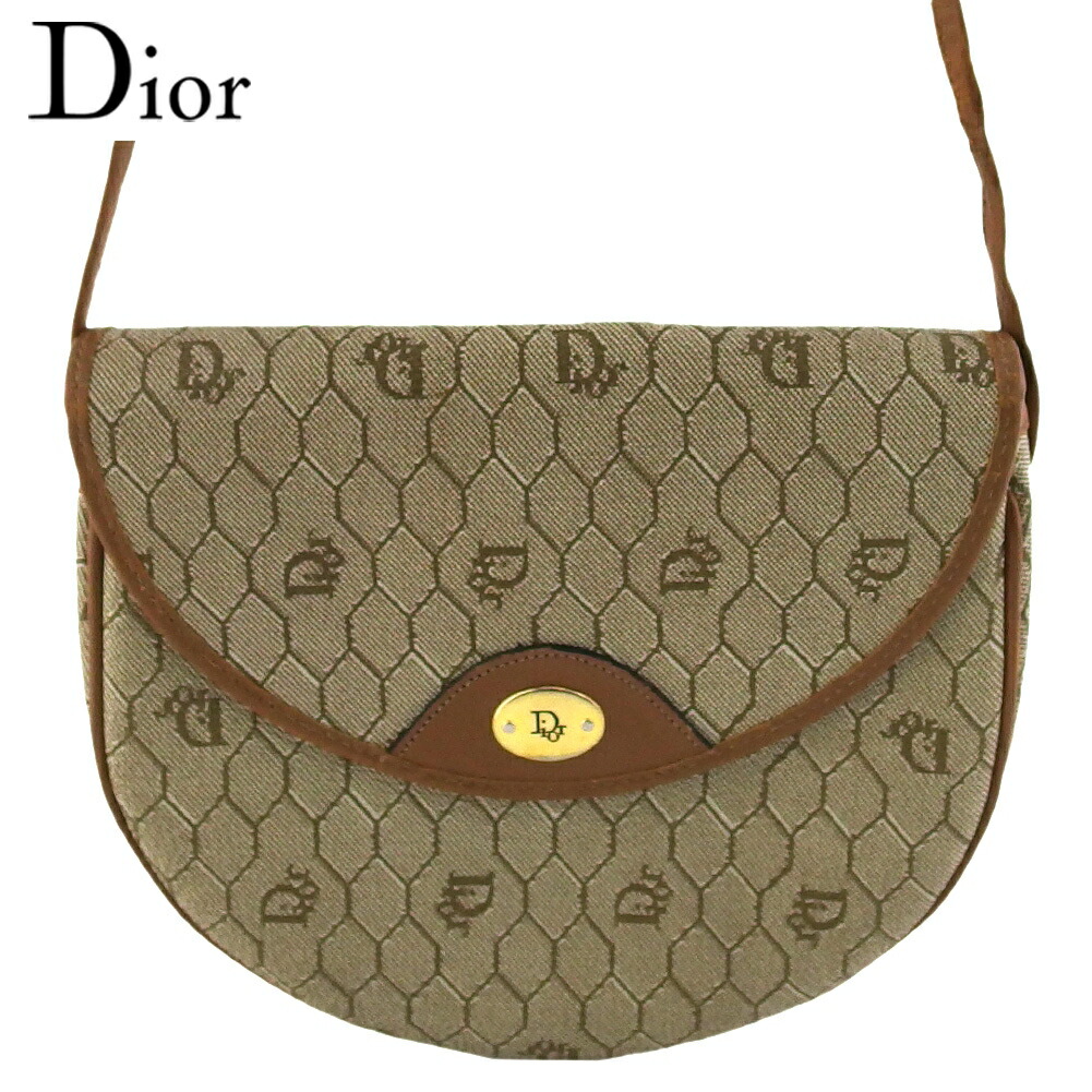 【Fashion Special Fair★29％OFFクーポン】ディオール Dior ショルダーバッグ ハニカム オールドディオール ベージュ ブラウン ゴールド レディース 中古 ブランド ハイブランド ヴィンテージ