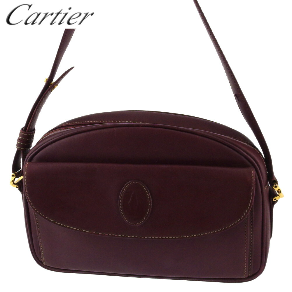 【新生活応援★29％OFFクーポン】カルティエ CARTIER ショルダーバッグ マストライン ボルドー ゴールド レディース 中古 ブランド ハイブランド ヴィンテージ
